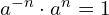 a^{-n}\cdot a^n=1
